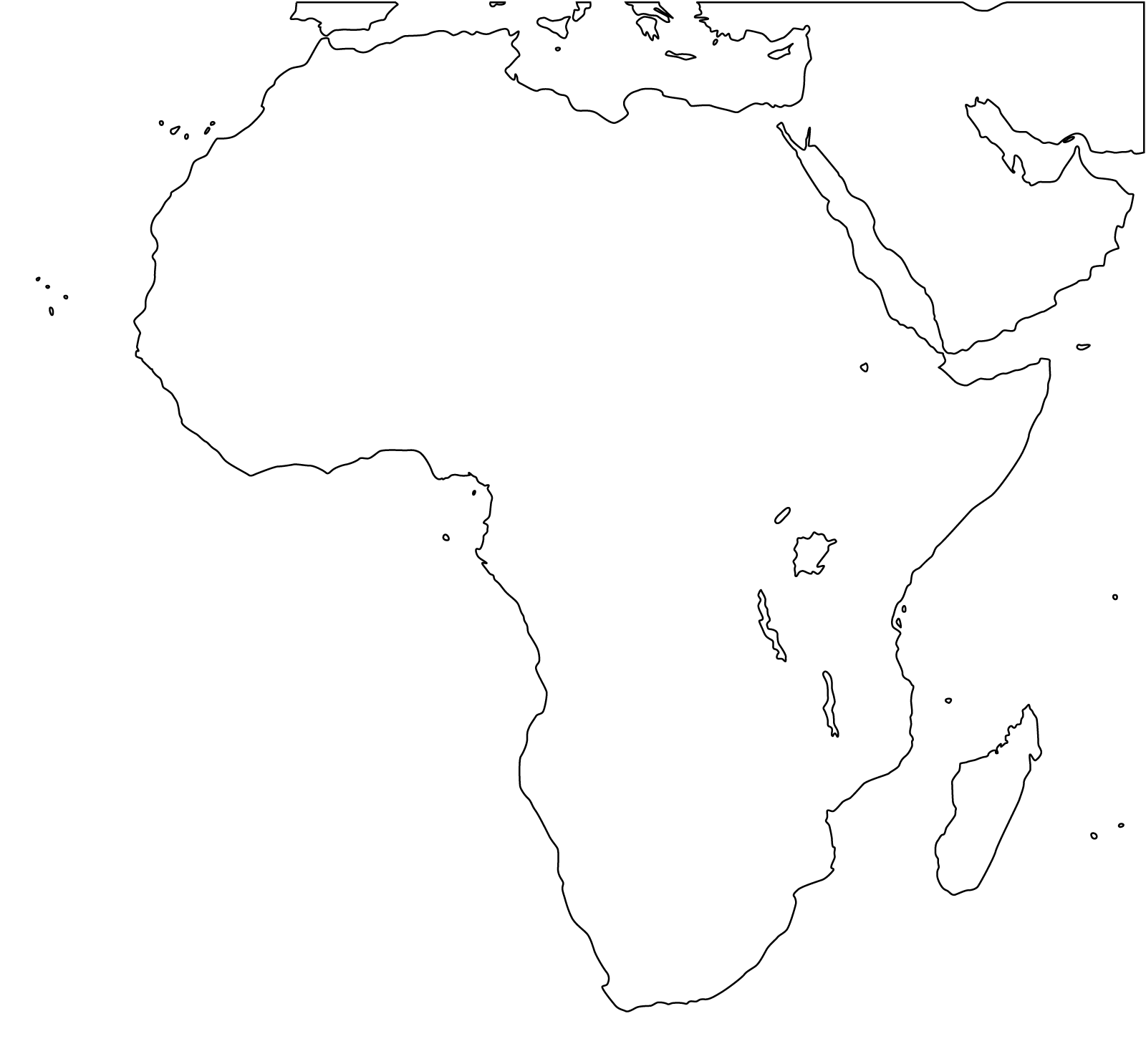 Blank kart Afrika