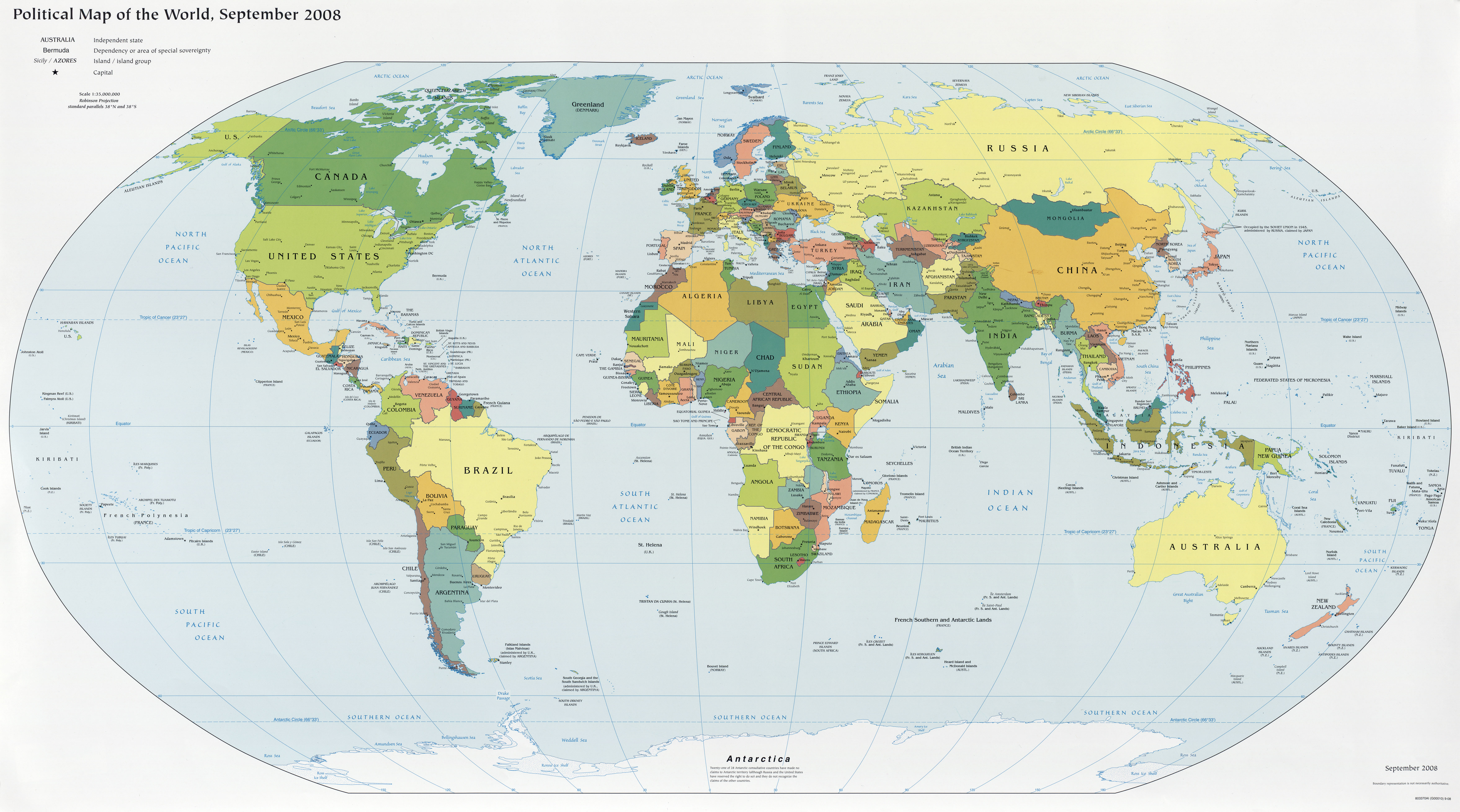 Politisk kart over Verden